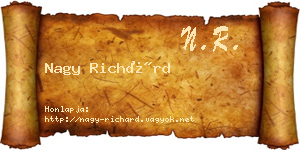 Nagy Richárd névjegykártya